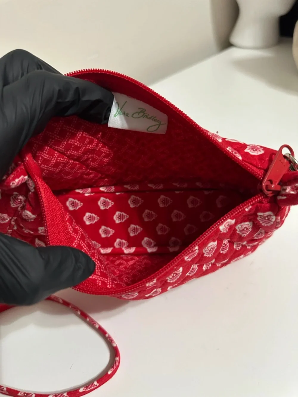 Vera Bradley small quilted crossbody bag in the retired Nantucket Red pattern